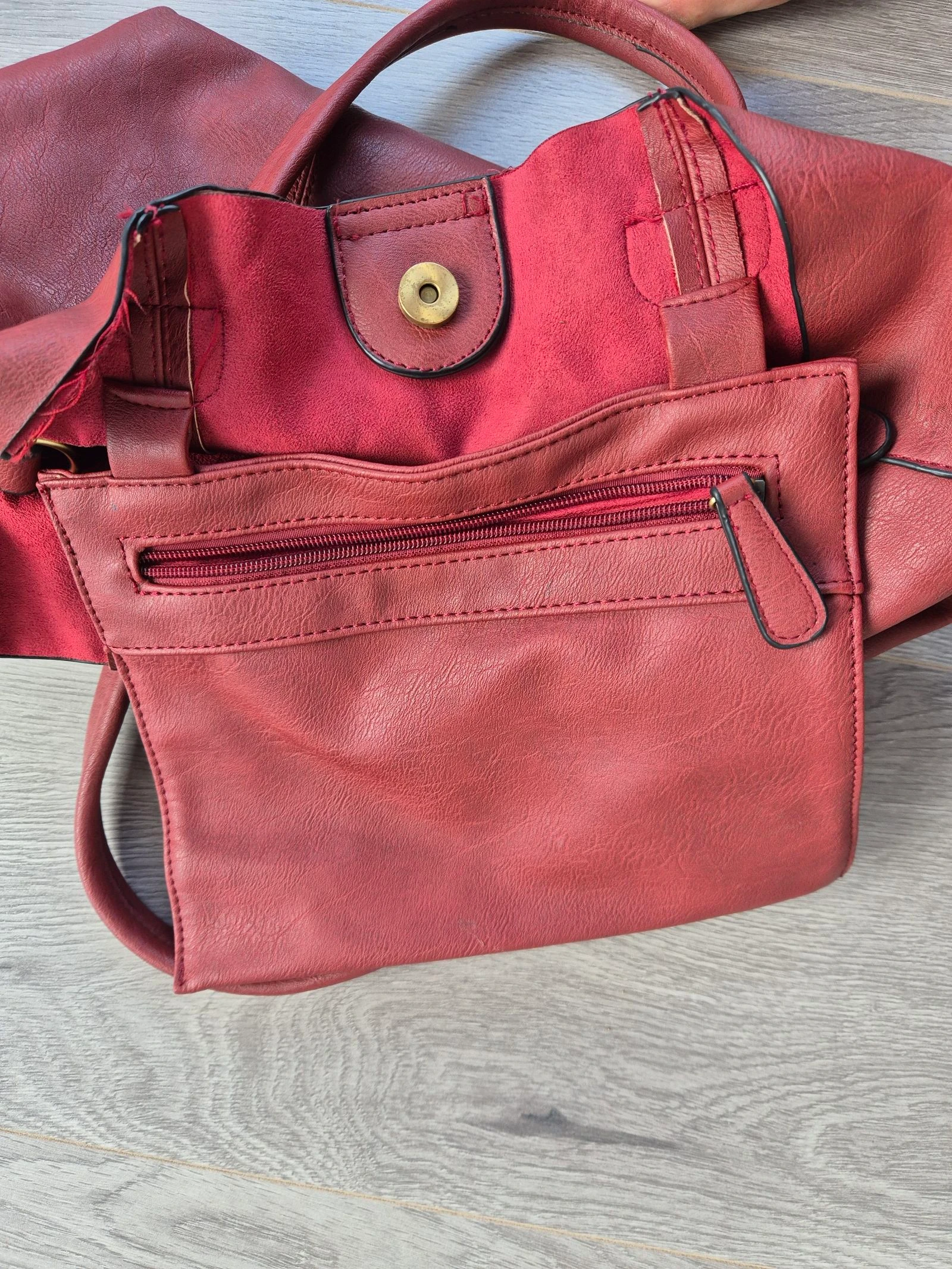 Red Handbag / Shopper – MSK – Spacious Shoulder Bag with Compartments – photo 6